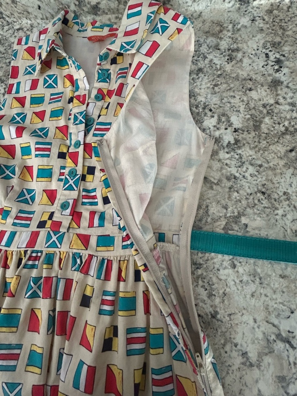 Modcloth Nautical Signal Flag Shirtwaist Dress Size S Coastal Sailing Yacht Club - Picture 6 of 11